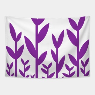 Purple leafy tree plant shoots pattern design Tapestry