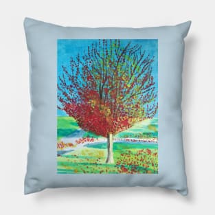 Autumn tree painting Pillow