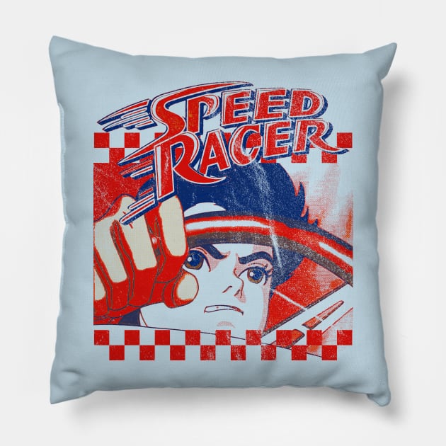 speed racer - vintage illustration Pillow by Crocodile Store