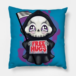 grim reaper free hugs cute and funny hallowen Pillow