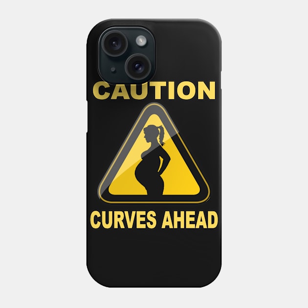 Caution Curves Ahead - Pregnant Woman Silhouette Sexy Sign Phone Case by Trade Theory