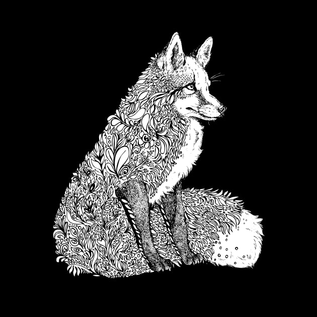 Fox Garden - Black Lineart by Plaguedog