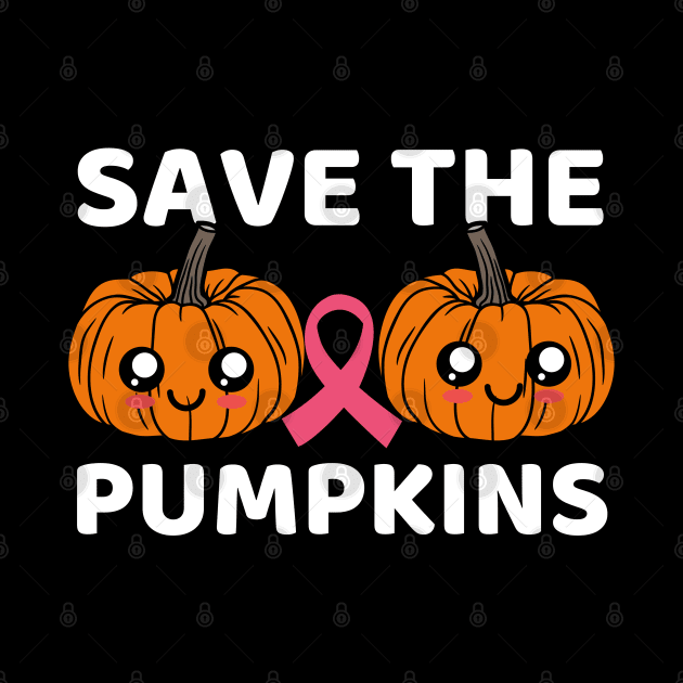 Cute Kawaii Save The Pumpkins Breast Cancer Funny Mom Halloween by Illustradise