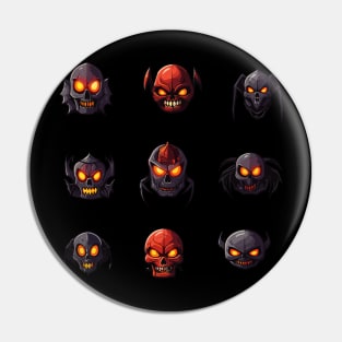 Macabre Halloween Sinister Heads Pin