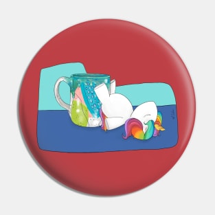 Yuni Sleeps On A Mug Pin