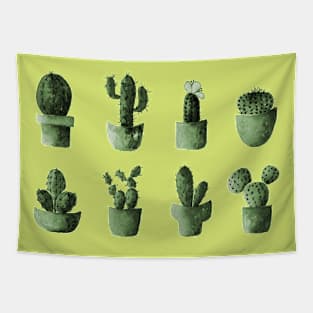 One cactus six cacti in green Tapestry