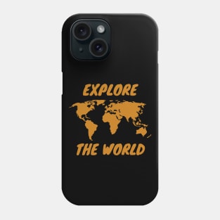 Explore the world map black Phone Case