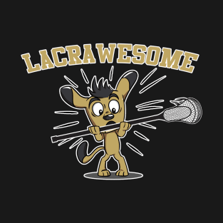 Lacrawesome Funny Lacrosse Playing Dog T-Shirt