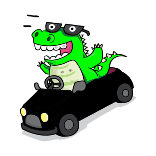 dinosaur in car ennjoy T-Shirt