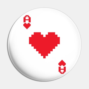 Ace of Hearts I (pixelated) Pin