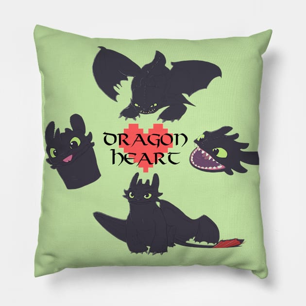 Dragon Heart Pillow by SafiAllue