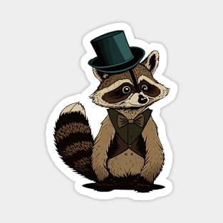 Raccoon Top Hat Magnet