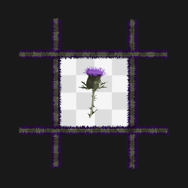 Tartan Thistle on a Chequered Background by Cosmic-Fandom