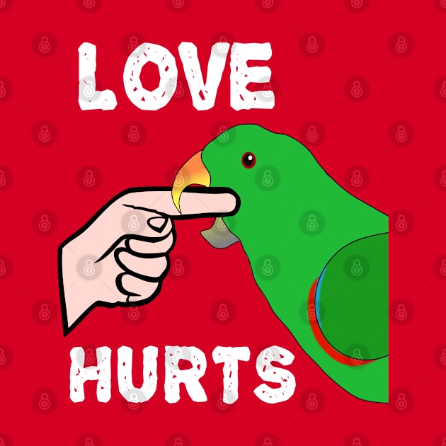 Love Hurts Eclectus Male Parrot Biting by Einstein Parrot