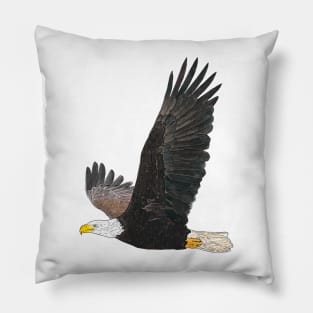 American Bald Eagle Detailed Drawing Pillow