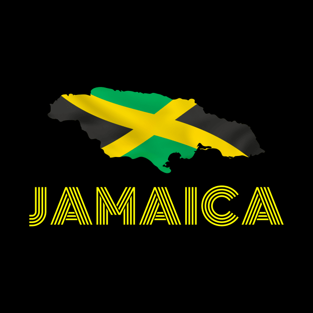 Jamaica map and flag with text by FTF DESIGNS