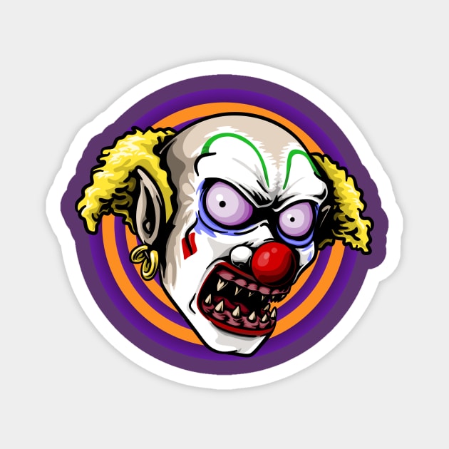 angry scary clown Magnet by Vega Bayu