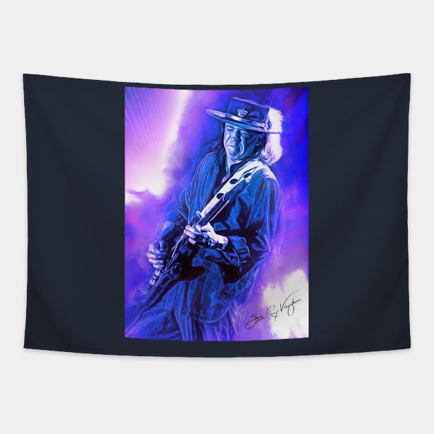 Stevie Ray Vaughan Tapestry by IconsPopArt