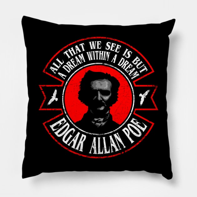 Edgar Allan Poe Pillow by HEJK81