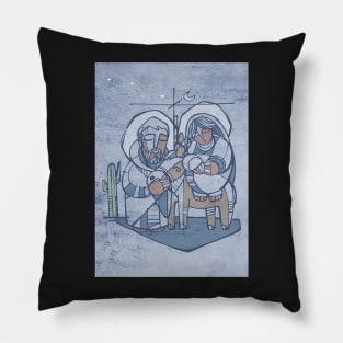 Joseph and Mary at the Nativity of Christ Pillow