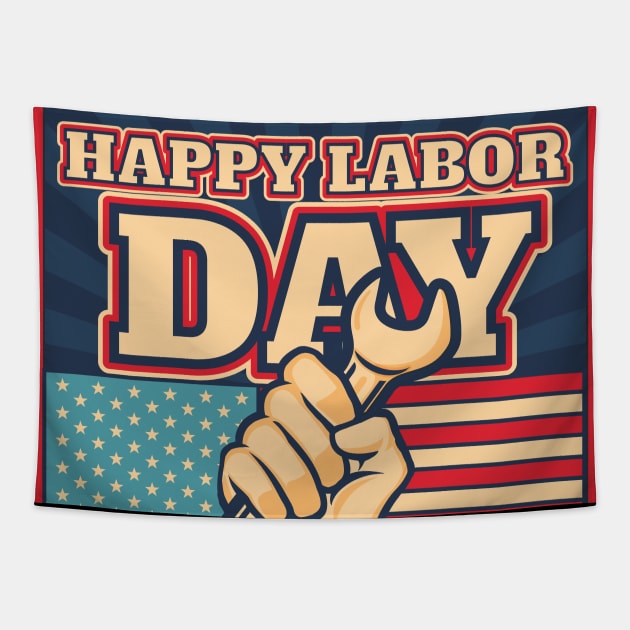 Happy Labor Day Tapestry by Bushra4