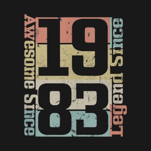 37th Birthday Gift Idea Awesome Since 1983 T-Shirt