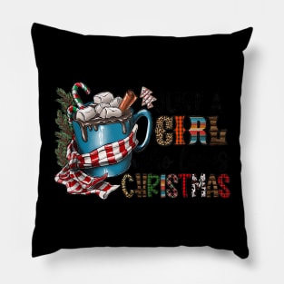 Just A Girl Who Loves Christmas Festive Holiday Western Pillow