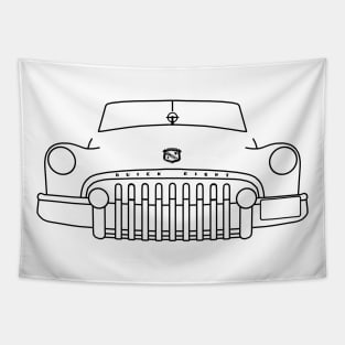 1950 vintage Buick Eight classic car outline graphic (black) Tapestry