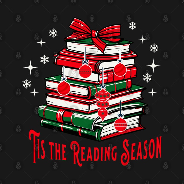 Tis the Reading Season Stack of Books Christmas Tree by TeaTimeTs