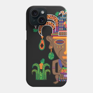 MUISCA CHIBCHA COLOMBIA FRUIT INDIAN MASK - full colour Phone Case