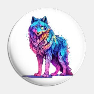 Colorful Wolf #1 Pin