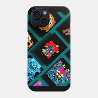 tribal wallpaper in mexican illustration patterns Phone Case