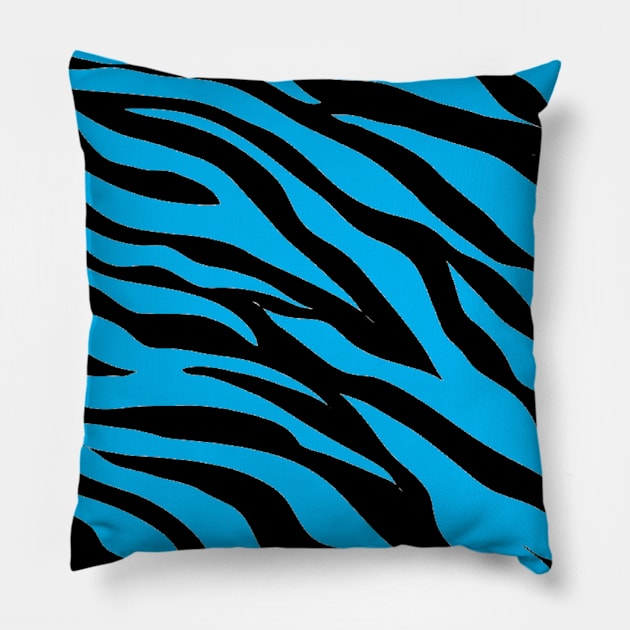 Tiger Print Blue Pillow by ValinaMoonCreations