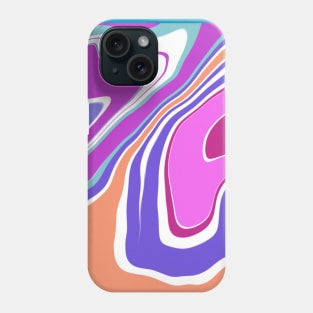 Colorful Retro Abstract Swirls Marble Pattern Phone Case