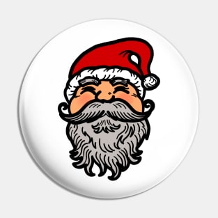 Drawing of Santa Claus face isolate on white background for Christmas Pin