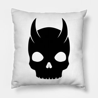 Minimalist Horned Skull - Tech Katanas on back Pillow
