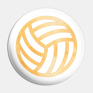 Volleyball Orange Pin