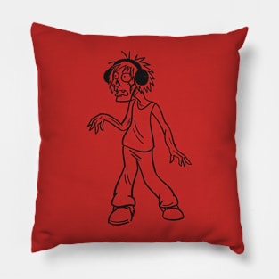 Zombie Wearing Headphones Pillow