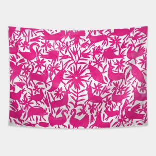 Pink Otomi Mexican Print Tapestry