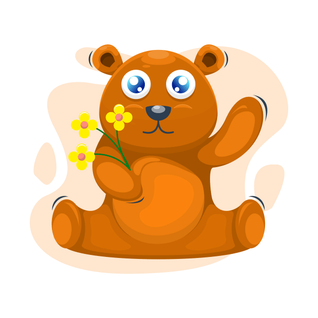 Bear with The Flower by KLE!