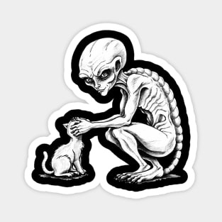 Alien Petting Cat Magnet