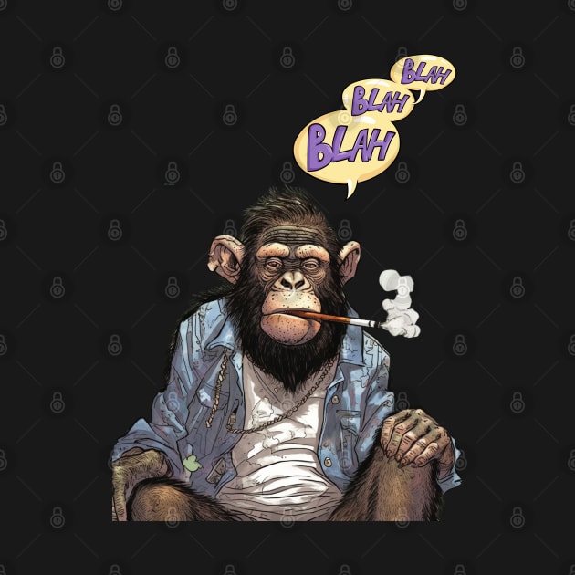 Stoned Monkey Blah Blah Blah Monkey Thoughts by FrogandFog