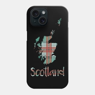 Scotland Christmas Tartan Map Typography Design Phone Case