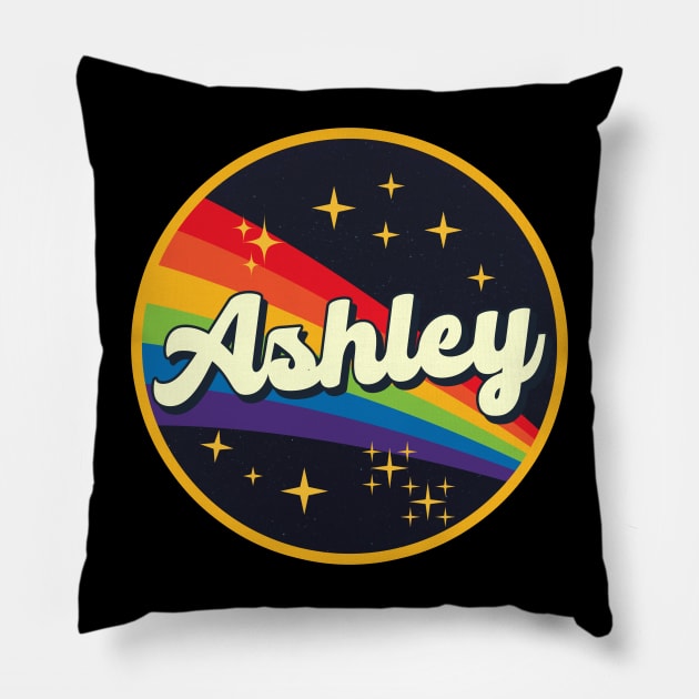 Ashley // Rainbow In Space Vintage Style Pillow by LMW Art