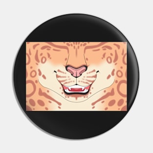 Strawberry Blonde Snow Leopard Face Pin