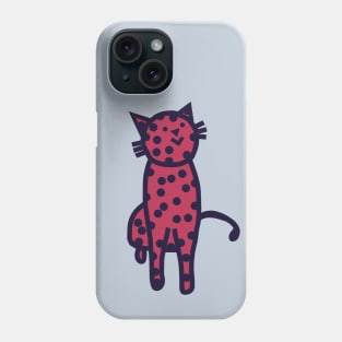 Spotty Kitty Cat in Viva Magenta Color of the Year 2023 Phone Case