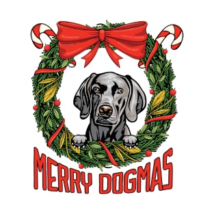 Merry Dogmas Christmas Weimaraner Dog Owner T-Shirt