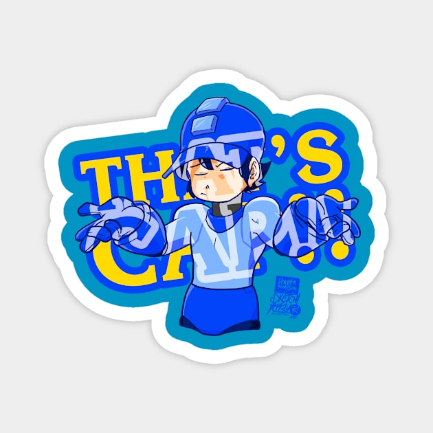 That's Cap - MegaMan T-Shirt (Alt) Magnet by SketchBravo