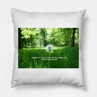 Happiness is a state of mind, that has nothing to do with the external world Pillow