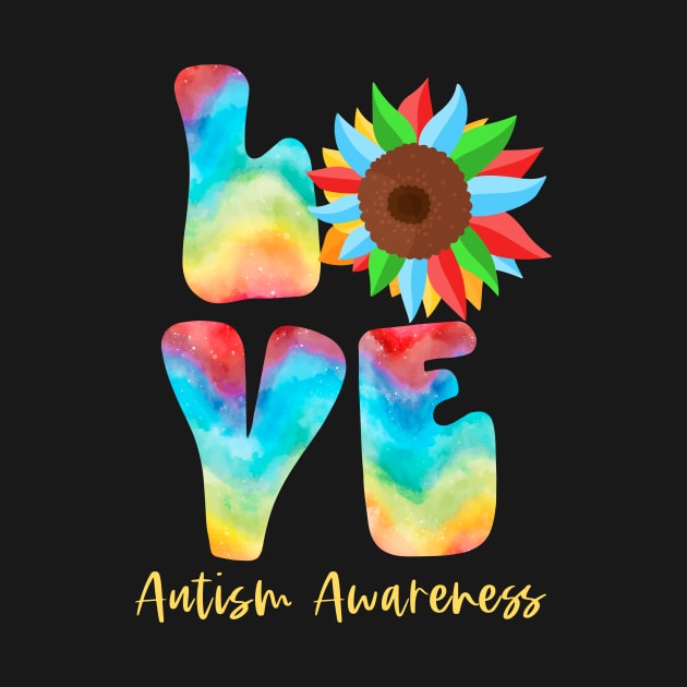 Sunflower Love Autism Awareness Coloful by Jotanoken